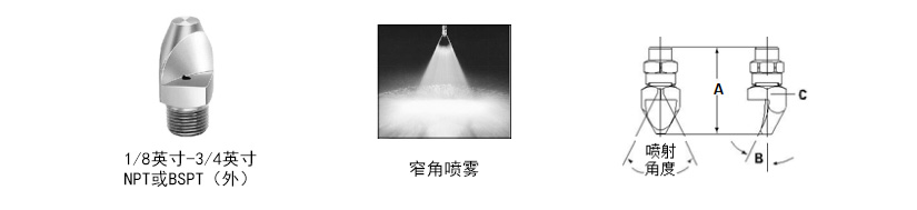 不銹鋼窄角扇形噴嘴